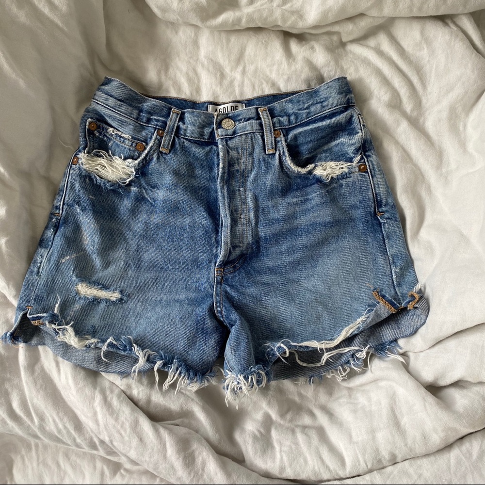 Agolde Dee ultra high rise shorts ricochet